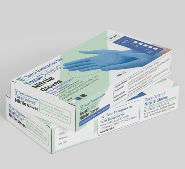 TozaiDefend Nitrile Powder Free Medical Examination Gloves